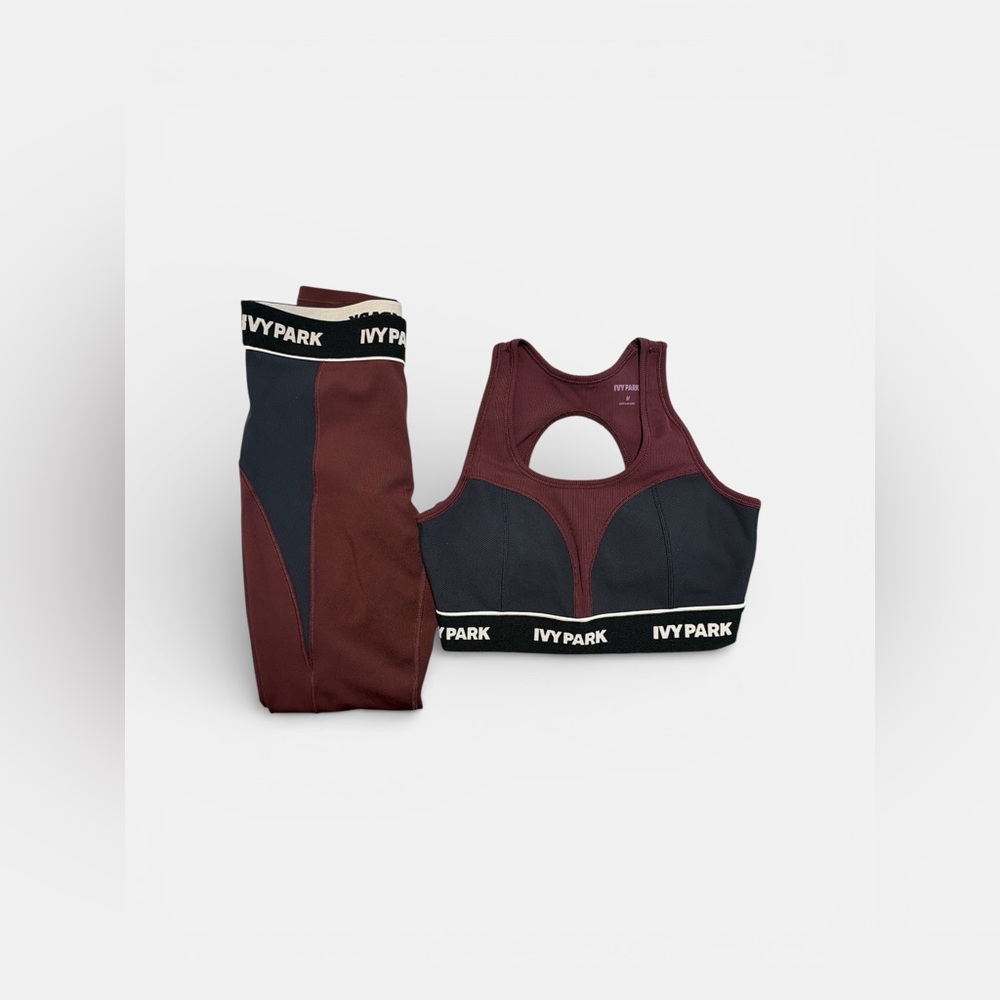 IVY PARK‎ Maroon and Dark Gray Activewear Set